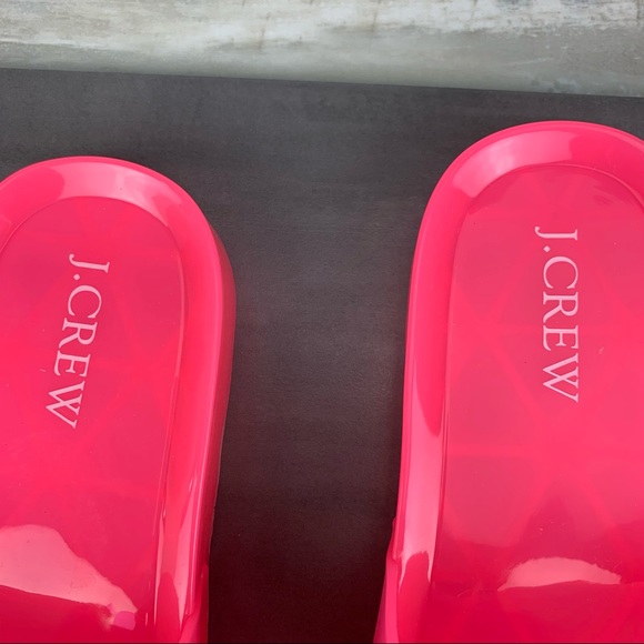 NWT J.Crew Pink Floral Jelly Flower Pool Slides Flip Flops Sandals Size 7 8 - Picture 11 of 16